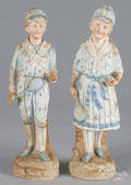 Pair of bisque figures of a boy and girl