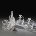Four American Colorless Cut Glass Whiskey Jugs