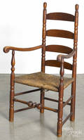 New Jersey stained maple ladderback armchair