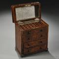 Victorian Burlwoodveneered Miniature Chest of Drawersform Humidor
