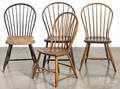 Four bowback Windsor chairs