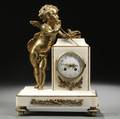Japy Freres Bronze and Marble Mantel Clock