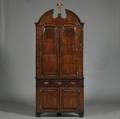 Early Georgianstyle Inlaid Walnut Corner Cupboard