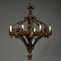 Baroquestyle Walnut Eightlight Chandelier