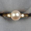18kt Gold Cultured Pearl and Diamond Ring Tiffany  Co