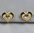 18kt Gold Gemset Earclips Marina B