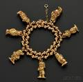 18kt Gold Gemset Figural Charm Bracelet