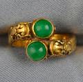 Highkarat Gold and Jade Bypass Ring