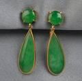 14kt Gold and Jade Earpendants