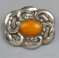 830 Silver and Amber Brooch Georg Jensen
