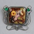 Silver and Enamel Brooch George Hunt