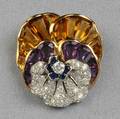 18kt Gold Platinum and Gemset Pansy Brooch Oscar Heyman