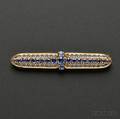 Arts  Crafts 18kt Gold Platinum and Sapphire Bar Pin Tiffany  Co