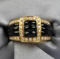 18kt Gold Onyx and Diamond Ring Van Cleef  Arpels