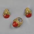 18kt Gold and Coral Suite Emis