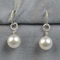 18kt White Gold South Sea Pearl and Diamond Earpendants