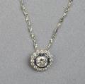 Platinum Sapphire and Diamond Pendant