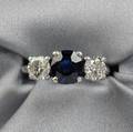 Platinum Sapphire and Diamond Ring
