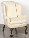 Kittinger Chippendale style mahogany wing chair