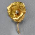 18kt Gold and Diamond Flower Brooch Tiffany  Co