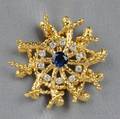18kt Gold Sapphire and Diamond Brooch Schlumberger Tiffany  Co