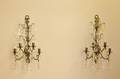 Pair of Bronze Sconces with Crystals