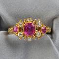 Antique 18kt Gold Ruby and Diamond Ring