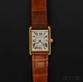 18kt Gold Tank Wristwatch Cartier