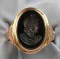 Antique Gold and Hardstone Intaglio Ring