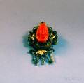 Victorian 14kt Gold and Carved Coral PendantBrooch