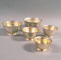 Five Graduated Reveretype Footed Sterling Silver Bowls