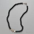 Tiffany  Co Sterling Silver and Jet Bead Necklace