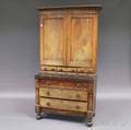 Classical Walnut Flattop Secretary Bookcase