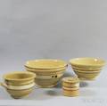 Five Banded Yellowware Vessels