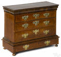 Miniature George II walnut veneer chest on frame early 18th c