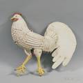 Whitepainted Cast Zinc Rooster Weathervane