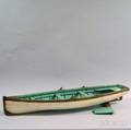 Painted Wooden Model of a Rowboat