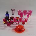 Twentytwo Colored Glass Items