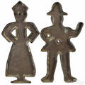 Pair of tinned sheet iron cookie cutters 19th c