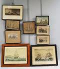 Nine Framed Nautical Engravings