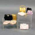 Nine Rhinestonedecorated and Glassbeaded Silk and Velvet Evening Bags and Clutches