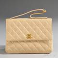 Chanel Cameltone Quilted Lambskin Clutch