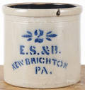 Pennsylvania twogallon stoneware crock