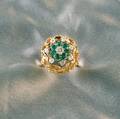14kt Gold Emerald and Diamond Cocktail Ring