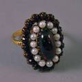 14kt Gold Garnet and Pearl Ring