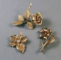 Three Gold Botanical Brooches