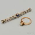 Two 14kt Gold Gemset Jewelry Items
