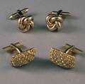 Two Pairs of 14kt Gold Cuff Links