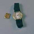 Tiffany  Co 18kt Gold Enamel and Diamond Ladys Wristwatch