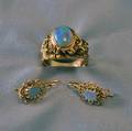 Two 14kt Gold and Opal Jewelry Items